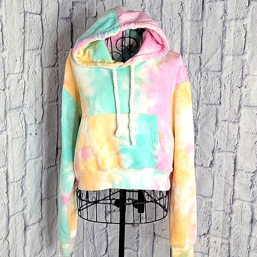 EXIST Tie Dye Hoodie Cropped‎ Sweatshirt Medium